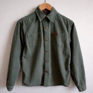 Vintage Carhartt | Youth Large/Womans S | Flannel Lined Shirt Jacket Moss Green
